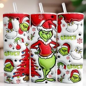 Red Grinch tumbler cup